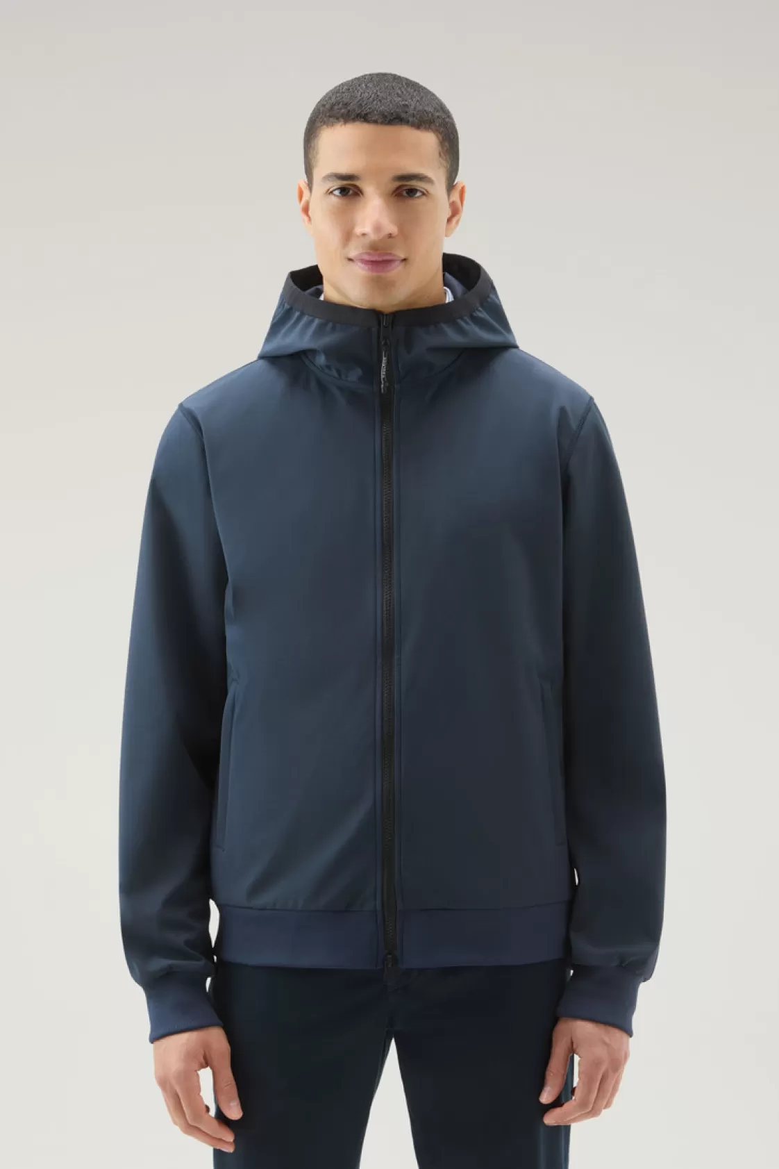 Sweatshirts>woolrich Softshell Hooded Sweatshirt Melton Blue