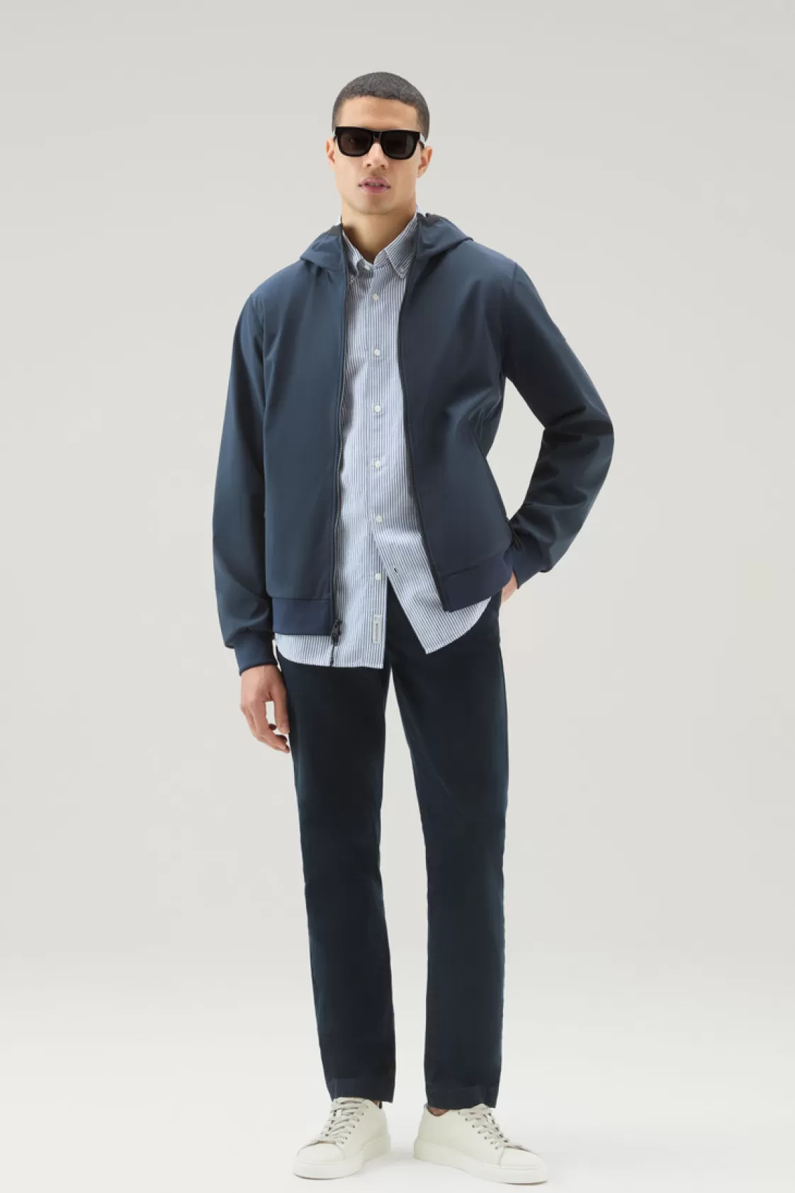 Sweatshirts>woolrich Softshell Hooded Sweatshirt Melton Blue