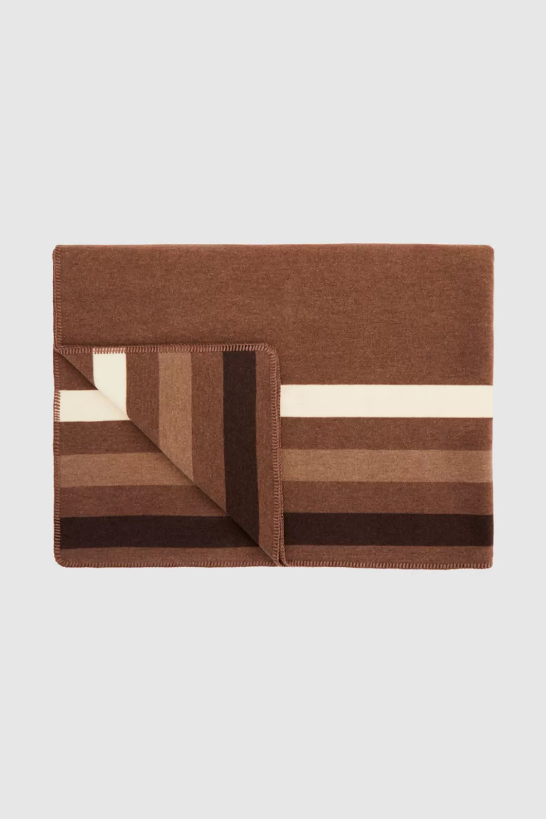 Blankets | Blankets>woolrich Striped Wool Blend Blanket Camel Stripe