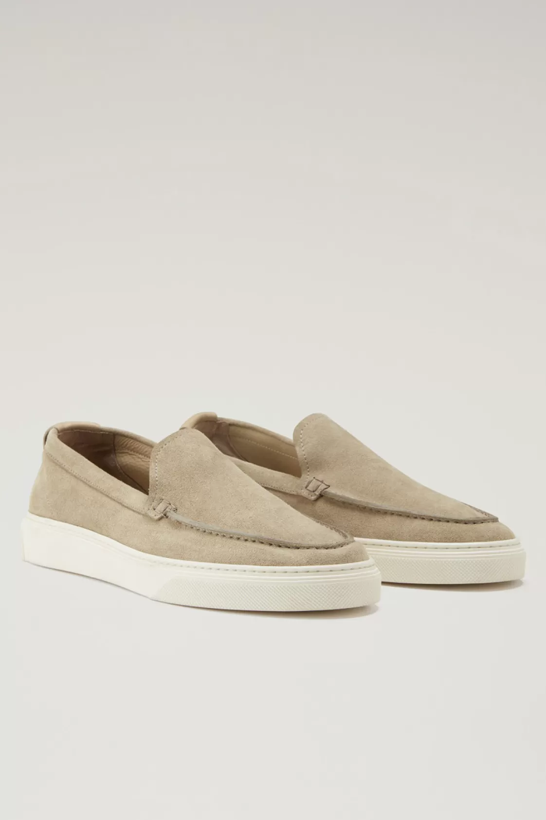 Boat Shoes & Sandals>woolrich Suede Leather Loafers Beige