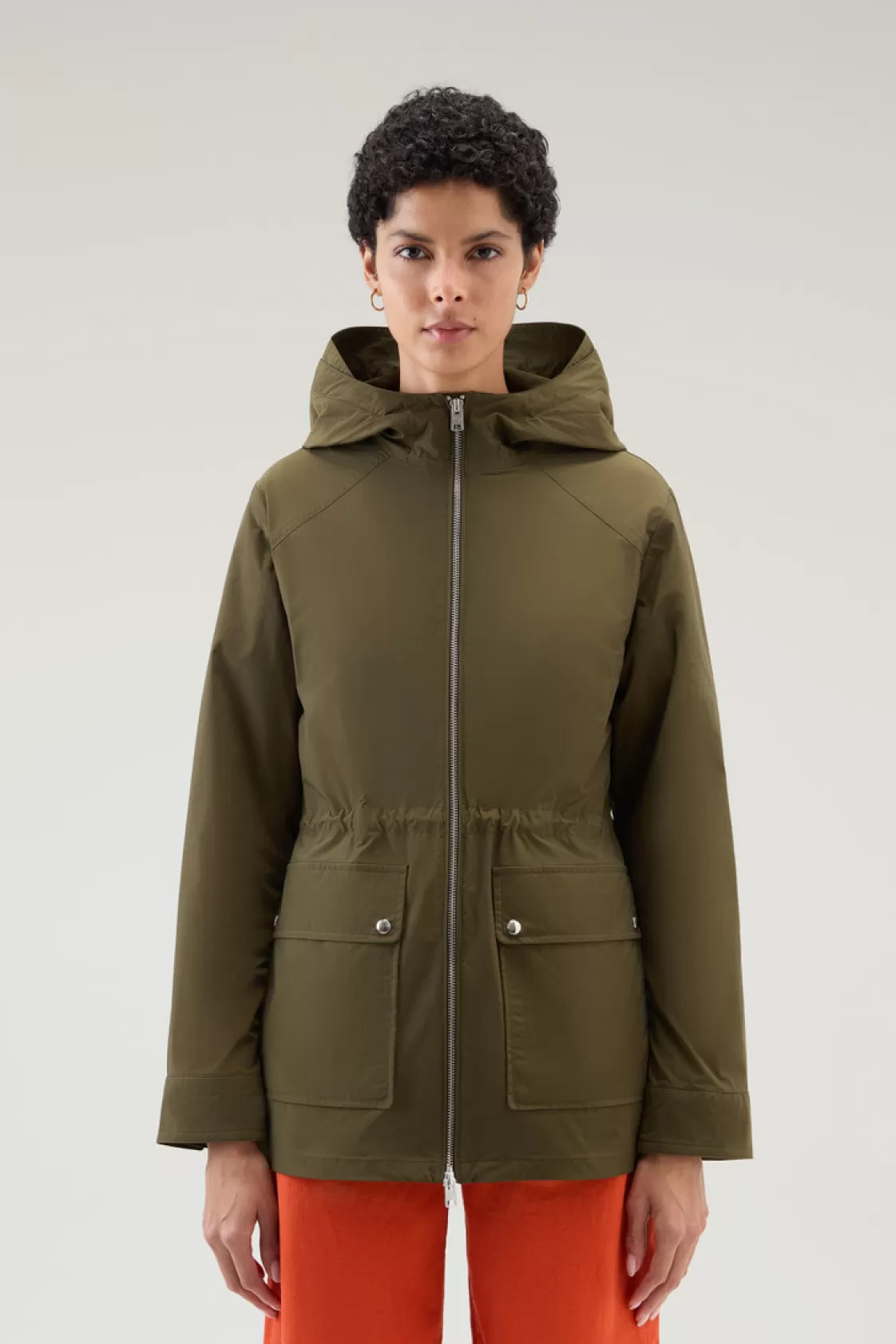 Jackets>woolrich Summer Jacket In Urban Touch Dark Green