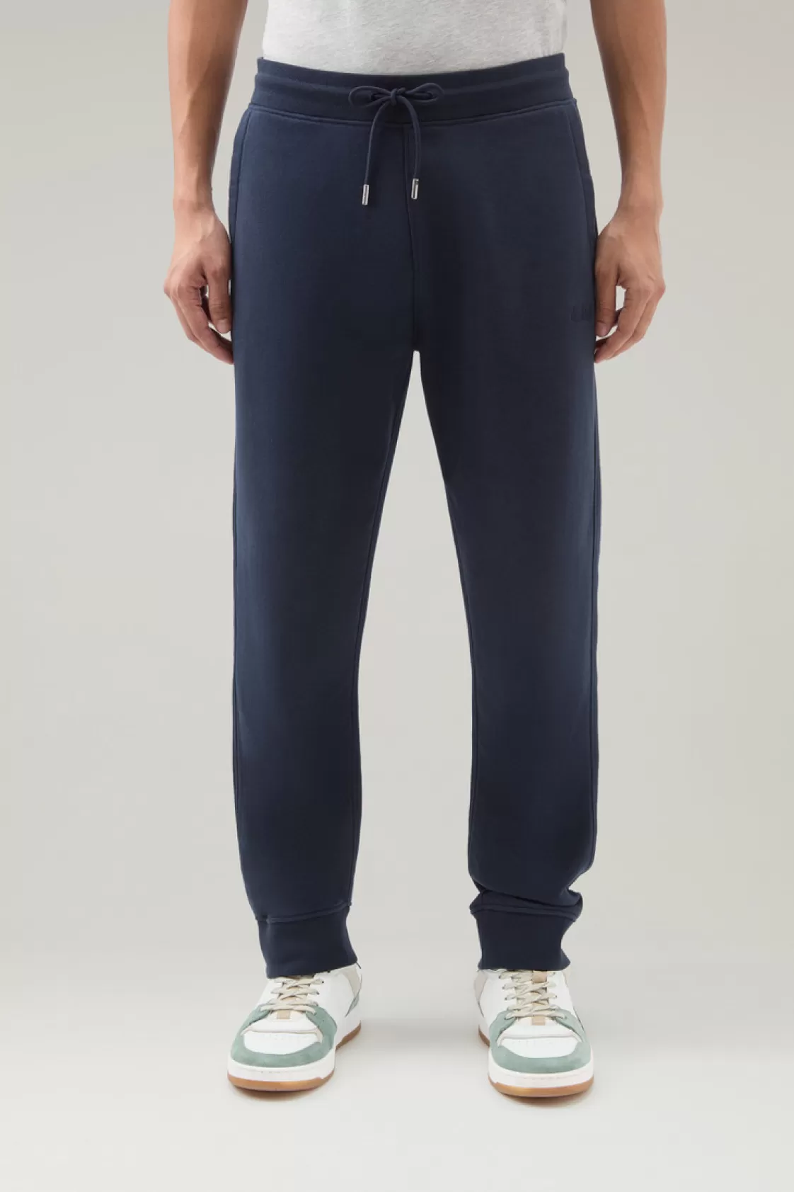 Trousers & Shorts>woolrich Sweatpants In Brushed Cotton Fleece Melton Blue