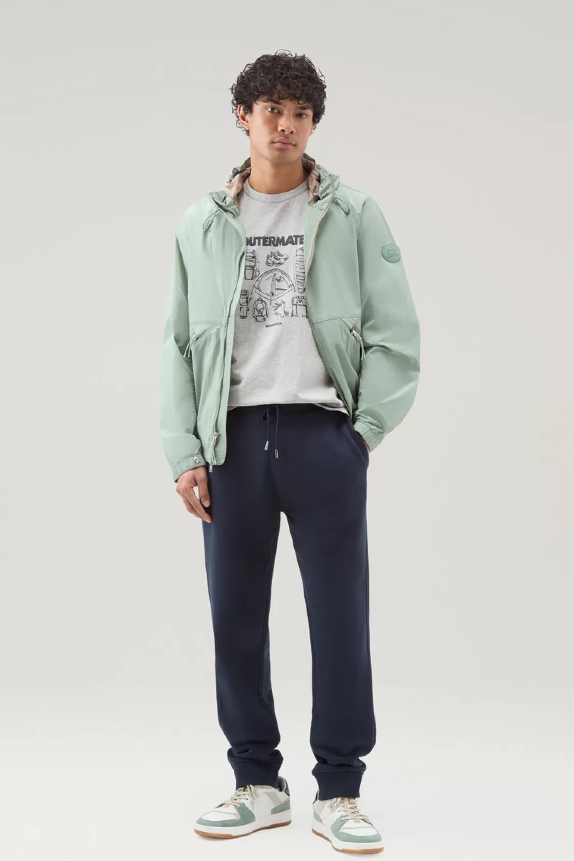 Trousers & Shorts>woolrich Sweatpants In Brushed Cotton Fleece Melton Blue