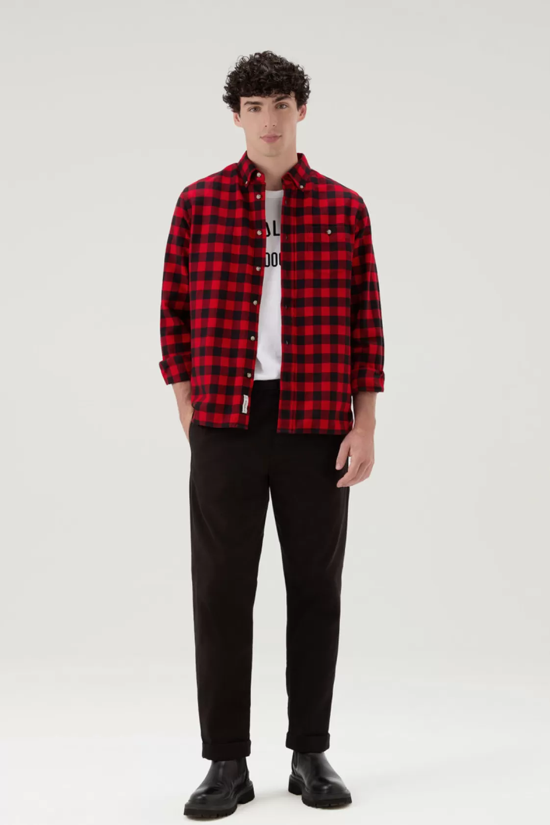 Flannels & Shirts | Icons>woolrich Traditional Flannel Check Shirt Red Buffalo