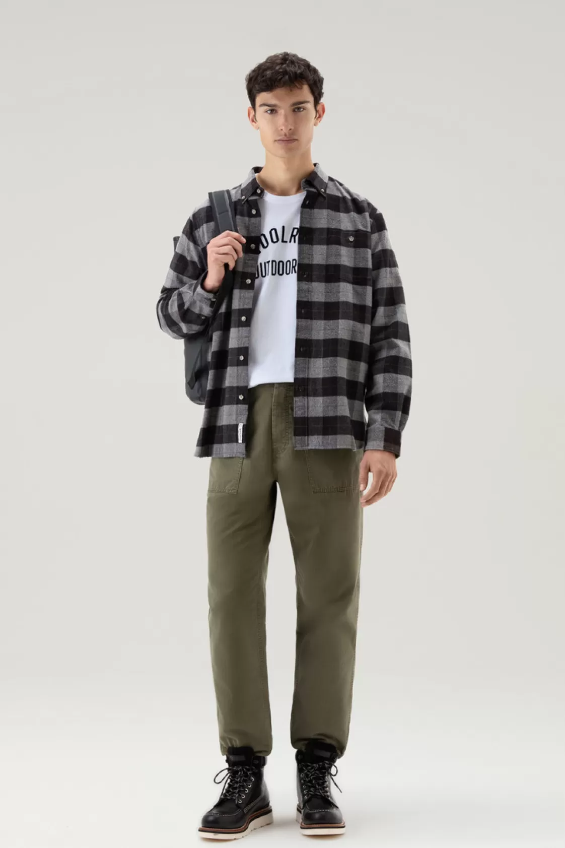 Flannels & Shirts | Icons>woolrich Traditional Flannel Check Shirt Grey Check