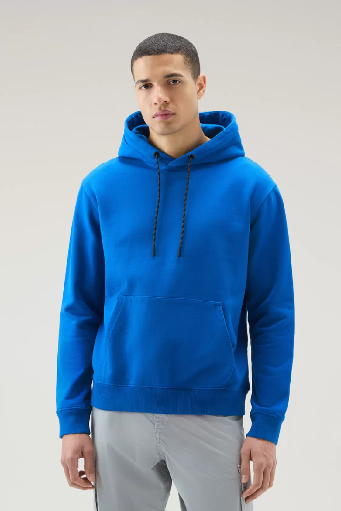 Sweatshirts>woolrich Us Trails Pure Cotton Hoodie Snorkel Blue