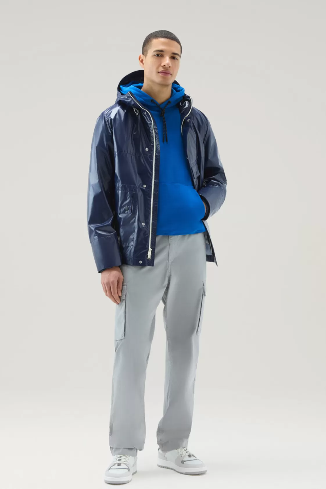 Sweatshirts>woolrich Us Trails Pure Cotton Hoodie Snorkel Blue