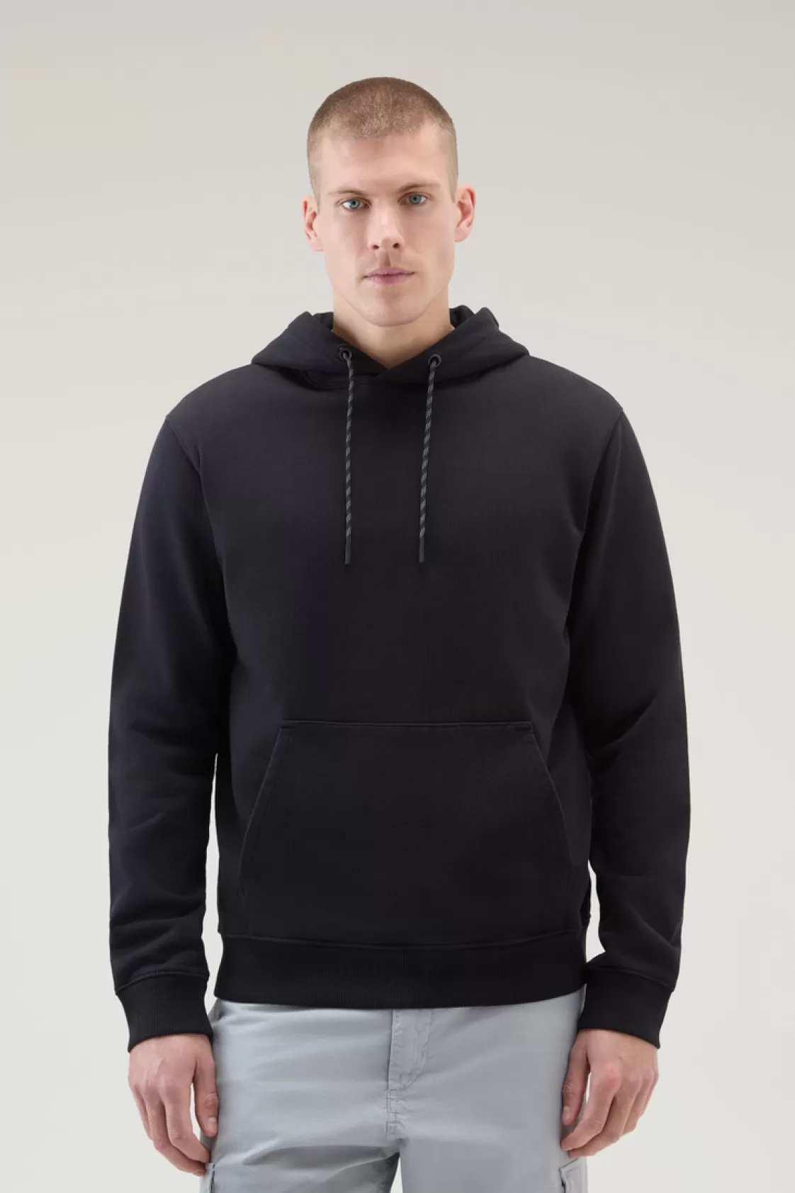 Sweatshirts>woolrich Us Trails Pure Cotton Hoodie Black