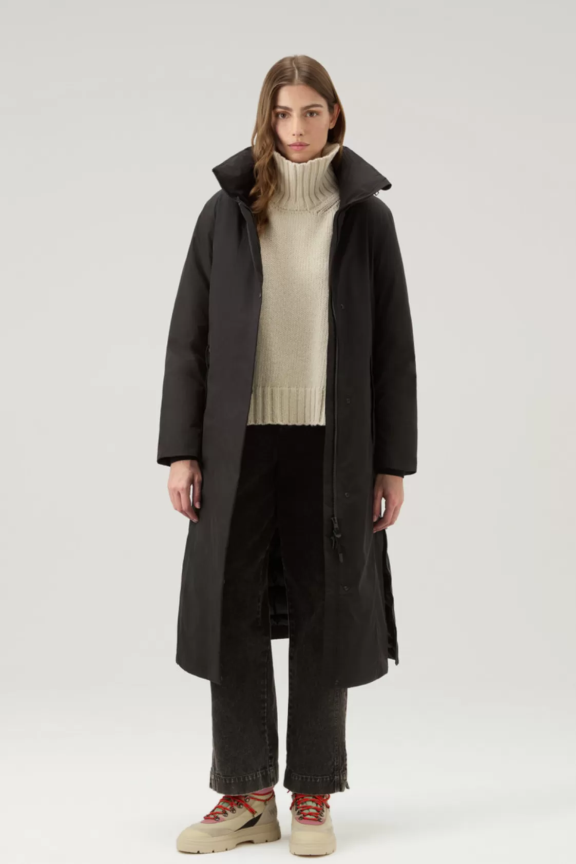 Coats | Waterproof>woolrich Waterproof High-Tech Long Coat In Recycled GORE-TEX Black