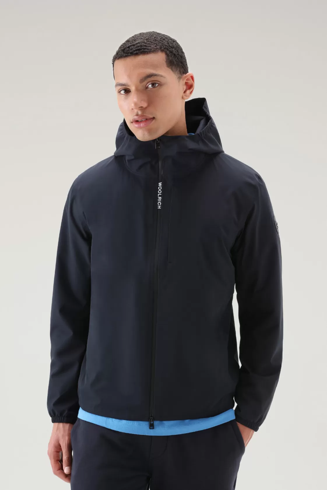 Waterproof | Jackets>woolrich Waterproof Pacific Hooded Jacket Melton Blue