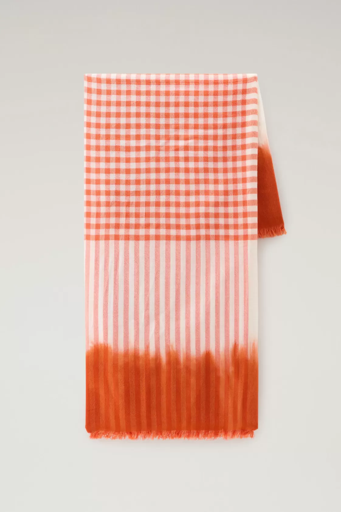 Scarves and Gloves>woolrich Wool And Cotton Blend Scarf With Micro-Check Pattern Koi Check