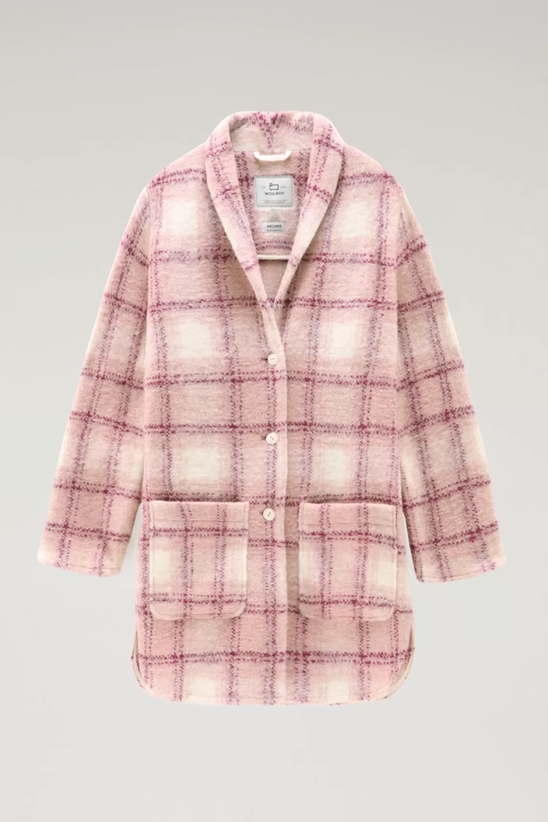 Coats>woolrich Wool Blend Gentry Check Coat Raisin Check