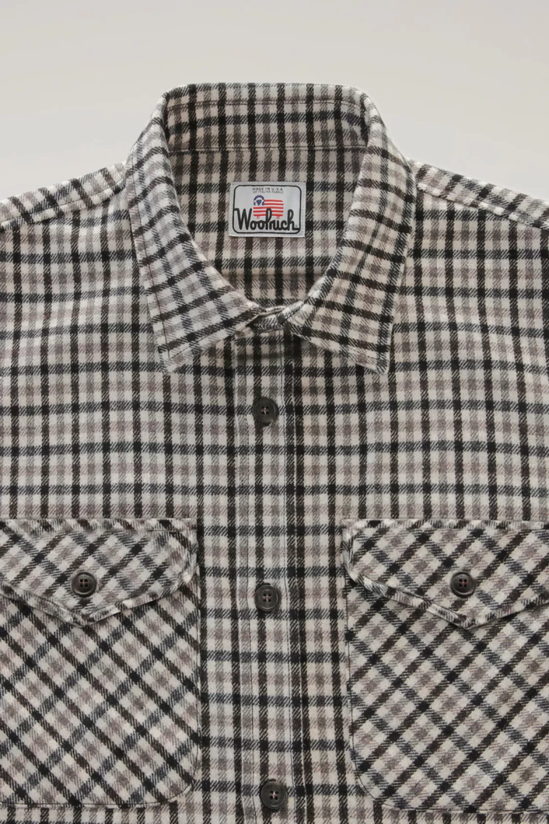 Overshirts & Shirt Jackets>woolrich Wool Blend Oxbow Flannel Overshirt - Made In USA Cream Check