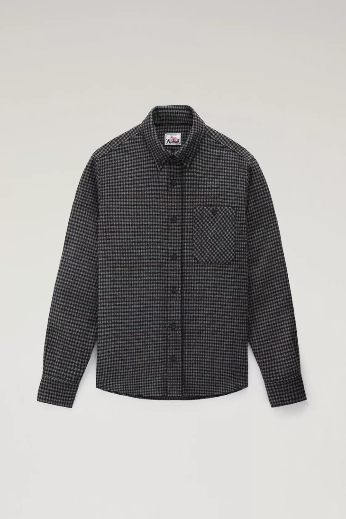 Flannels & Shirts>woolrich Wool Blend Trout Run Plaid Flannel Shirt Grey Check