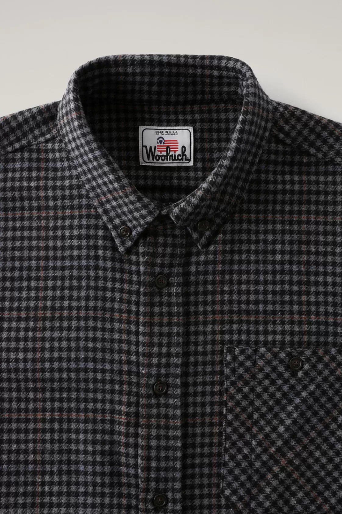 Flannels & Shirts>woolrich Wool Blend Trout Run Plaid Flannel Shirt Grey Check